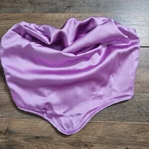 New Fashion Nova Jami Satin Lilac Corset Bustier Top Small Purple Party Clubwear